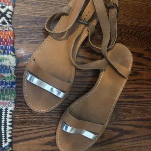 Madewell gladiator sandals - tan and silver